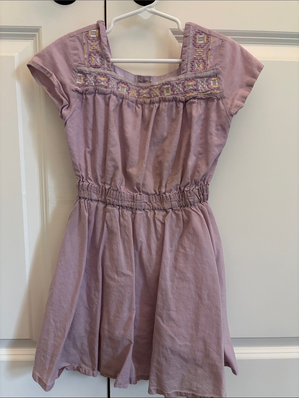 Peek Lilac Embroidered Waist Girls' Dress